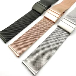 Mesh Milanese Loop Strap Stainless Steel Metal Quick Release Bracelet Double Press Butterfly Buckle Watch Band 18mm 20mm 22mm