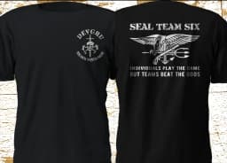 Naval Seal Team 6 Six Devgru Silver Squadron T-Shirt 100% Cotton O-Neck Summer Short Sleeve Casual Mens T-shirt Size Streetwear