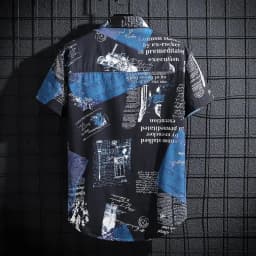 Men's Short sleeve Print Shirts Thin Beach Top Seaside Leisure Men's Essential Clothes