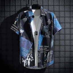 Men's Short sleeve Print Shirts Thin Beach Top Seaside Leisure Men's Essential Clothes