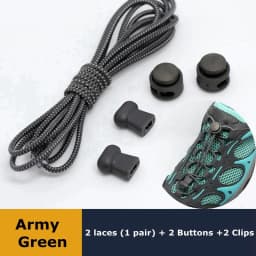 1Pair Elastic No-Tie Shoe Laces for Sneakers Quick Stretching Lock Lazy Laces Rubber Shoelace Round Shoestrings for Easy Adjustm