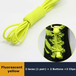 1Pair Elastic No-Tie Shoe Laces for Sneakers Quick Stretching Lock Lazy Laces Rubber Shoelace Round Shoestrings for Easy Adjustm
