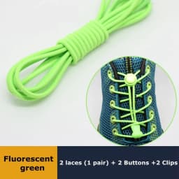 1Pair Elastic No-Tie Shoe Laces for Sneakers Quick Stretching Lock Lazy Laces Rubber Shoelace Round Shoestrings for Easy Adjustm