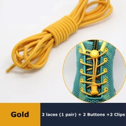1Pair Elastic No-Tie Shoe Laces for Sneakers Quick Stretching Lock Lazy Laces Rubber Shoelace Round Shoestrings for Easy Adjustm