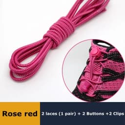 1Pair Elastic No-Tie Shoe Laces for Sneakers Quick Stretching Lock Lazy Laces Rubber Shoelace Round Shoestrings for Easy Adjustm