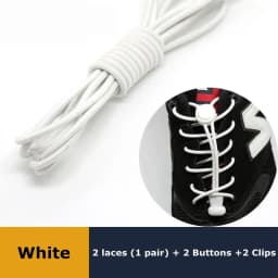 1Pair Elastic No-Tie Shoe Laces for Sneakers Quick Stretching Lock Lazy Laces Rubber Shoelace Round Shoestrings for Easy Adjustm