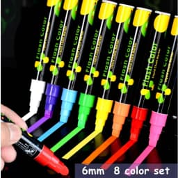 8 Color/set LED Highlighter Fluorescent Marker Pens Erasable Chalk 5/6/8/10mm Stationery For LED Writing Board Painting Graffit