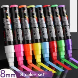 8 Color/set LED Highlighter Fluorescent Marker Pens Erasable Chalk 5/6/8/10mm Stationery For LED Writing Board Painting Graffit