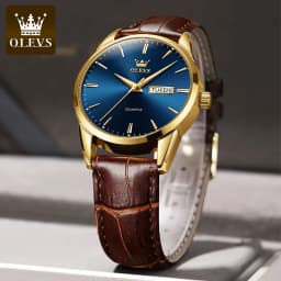 OLEVS Mens Quartz Watches Brand Luxury Casual Fashion Men's Watch For Gifts Breathable Leather Waterproof Luminous Wristwatch