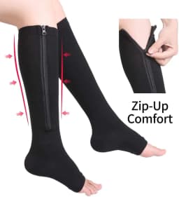 Compression Socks Men Women Knee Maternity High Zipper Socks Anti-Fatigue Stretchy Sox Outdoor Running Hiking Sports Socks YSZ01