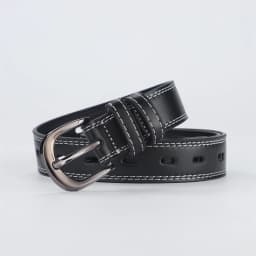 The whole body hollow belt men and women simple tie-in black jeans belt casual belt