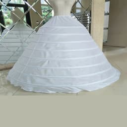 White 8 Hoops Super Puffy Petticoats Half Slip Skirt Floor Length Ballgown Underskirt for Wedding Quinceanera Dress