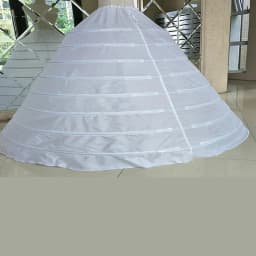 White 8 Hoops Super Puffy Petticoats Half Slip Skirt Floor Length Ballgown Underskirt for Wedding Quinceanera Dress