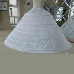 White 8 Hoops Super Puffy Petticoats Half Slip Skirt Floor Length Ballgown Underskirt for Wedding Quinceanera Dress