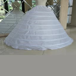 White 8 Hoops Super Puffy Petticoats Half Slip Skirt Floor Length Ballgown Underskirt for Wedding Quinceanera Dress