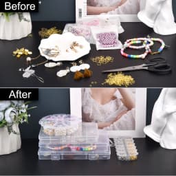 Plastic Transparent Storage Box Jewelry Beads Container Jewelry Tools Accessories Box Small Items Sundries Organizer Case