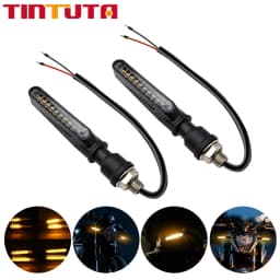 4Pcs Motorcycle Flash Flowing Turn Signal Light High Brightness CSP 2835 SMD Motorcycle Turn Signal Warning Lamp 12V Universal
