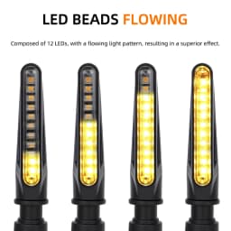 4Pcs Motorcycle Flash Flowing Turn Signal Light High Brightness CSP 2835 SMD Motorcycle Turn Signal Warning Lamp 12V Universal