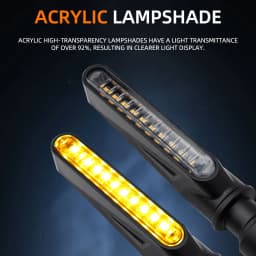4Pcs Motorcycle Flash Flowing Turn Signal Light High Brightness CSP 2835 SMD Motorcycle Turn Signal Warning Lamp 12V Universal