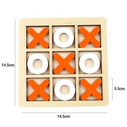 Wooden XO Tic Tac Toe Game Mini Chess Board Interaction Puzzle Training Montessori Educational Toys Gift for Kids Boy Girl