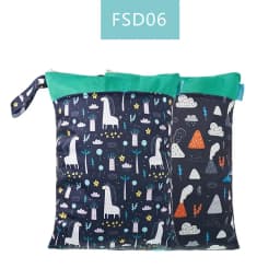 HappyFlute 1PC Portable Baby Diaper Bag Printed Waterproof Wet Dry Nappy Handbag Stroller Carry Pack Travel Wetbag With Pockets