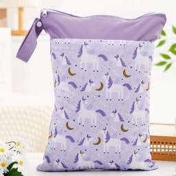 HappyFlute 1PC Portable Baby Diaper Bag Printed Waterproof Wet Dry Nappy Handbag Stroller Carry Pack Travel Wetbag With Pockets