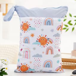 HappyFlute 1PC Portable Baby Diaper Bag Printed Waterproof Wet Dry Nappy Handbag Stroller Carry Pack Travel Wetbag With Pockets