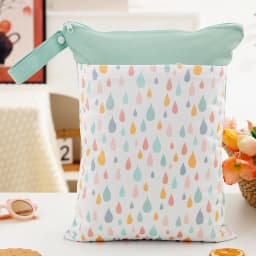 HappyFlute 1PC Portable Baby Diaper Bag Printed Waterproof Wet Dry Nappy Handbag Stroller Carry Pack Travel Wetbag With Pockets
