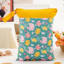 HappyFlute 1PC Portable Baby Diaper Bag Printed Waterproof Wet Dry Nappy Handbag Stroller Carry Pack Travel Wetbag With Pockets