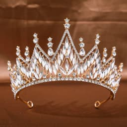 1Pc Golden Baroque Crystal Tiaras And Crowns For Women Bride Rhinestone Prom Diadem Headband Bridal Wedding Hair Accessories