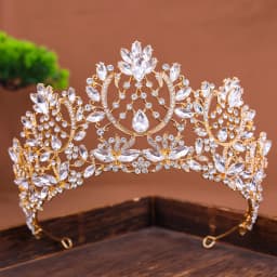 1Pc Golden Baroque Crystal Tiaras And Crowns For Women Bride Rhinestone Prom Diadem Headband Bridal Wedding Hair Accessories