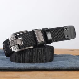 Canvas belt, men's new thickened belt, casual and versatile, extended fabric belt, large needle buckle, jeans belt