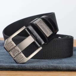 Canvas belt, men's new thickened belt, casual and versatile, extended fabric belt, large needle buckle, jeans belt