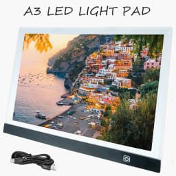A3 LED Light Pad for Diamond Art,Sketching,Adjustable Brightness,Sketching, Tracing USB Powered Complete Art Light Board Kit