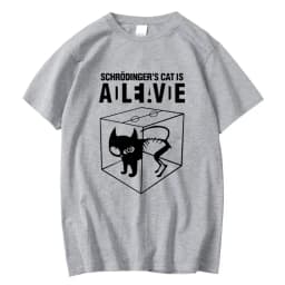 Men's T-shirt Top Quality Cotton Blend Schrodinger's Cat Print Short Sleeve Men T Shirt Casual The Big Bang Theory Mens Tshirt