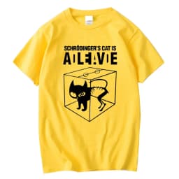 Men's T-shirt Top Quality Cotton Blend Schrodinger's Cat Print Short Sleeve Men T Shirt Casual The Big Bang Theory Mens Tshirt
