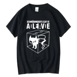 Men's T-shirt Top Quality Cotton Blend Schrodinger's Cat Print Short Sleeve Men T Shirt Casual The Big Bang Theory Mens Tshirt