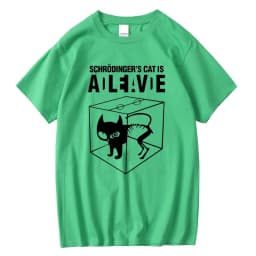 Men's T-shirt Top Quality Cotton Blend Schrodinger's Cat Print Short Sleeve Men T Shirt Casual The Big Bang Theory Mens Tshirt