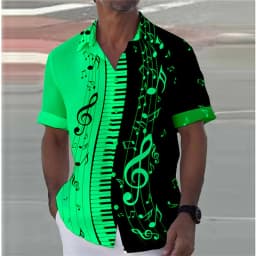 8 Colors 2024 Summer Note Shirt Piano 3D Printed Streetwear Men Women Fashion Oversized Short Sleeve Tops Clothing S-5XL