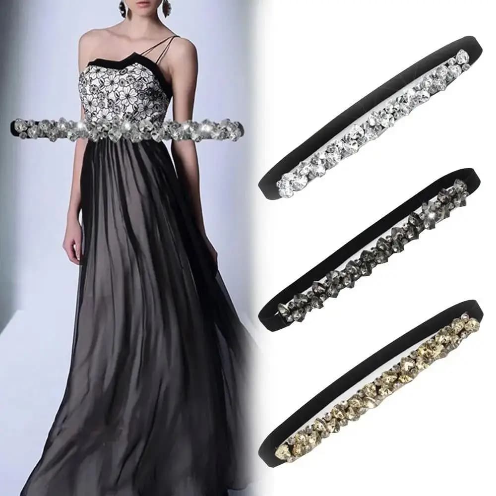 Fashion Crystal Belts Women Elastic Shining Waist Slim Fit Rhinestone Luxury Ladies Woman For Dress Accesorios