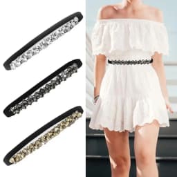 Fashion Crystal Belts Women Elastic Shining Waist Slim Fit Rhinestone Luxury Ladies Woman For Dress Accesorios