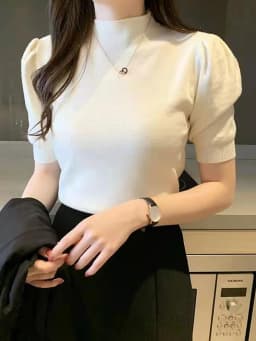 Blusas Mujer De Moda 2023 Verano Short Sleeve White Knitted Sweater Women Pullovers Women Tops Knit Women Sweater Sweaters G03