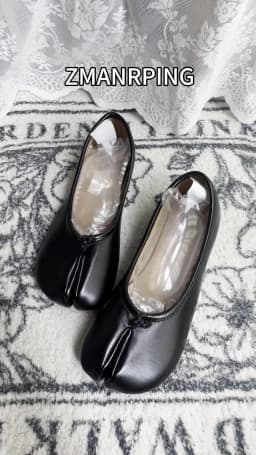 Japanese Style Tabi Ninja Shoes Women Cozy Leather Flats Split Hoof Toe Loafers Femme Mary Jeans Mocasines Ladies Ballerina Shoe