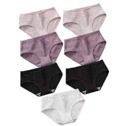 7Pcs/Set Women Cotton Ribbed Panties Mid-Rise Briefs with Bow Detail Comfort Breathable Underwear Sexy Lingerie Intimates M-XL