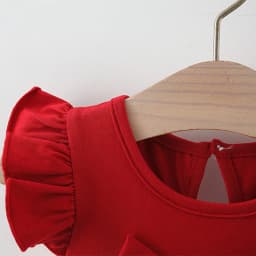 (0-3 Years Old) Summer Baby Girl Bow Flying Sleeves Princess Dress Girl Korean Edition Little Love Birthday Dress