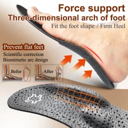 KOTLIKOFF Insole For Shoes Leather Orthotic Insoles Flat Feet High Arch Support Orthopedic Shoes Sole O/X Leg Corrected Insert