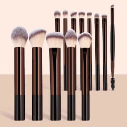 12pcs Makeup Brush Kit Soft Synthetic Hair Make Up Brushes Foundation Blush Eyeshadow Cosmetic Makeup Tools