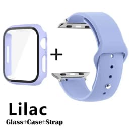 Glass+Case+Strap for Apple Watch Band 42mm 44mm 41mm 40mm 38mm 45mm 49mm Screen Protectors for Apple IWatch Series 8 7 6 SE 5 4