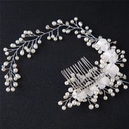 HandMade Silver Color Pearl Wedding Hair Combs Hair Accessories for Bridal Flower Headpiece Women Bride Hair ornaments Jewelry