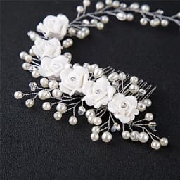 HandMade Silver Color Pearl Wedding Hair Combs Hair Accessories for Bridal Flower Headpiece Women Bride Hair ornaments Jewelry